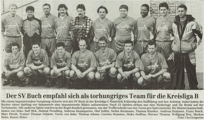 Die Aufstiegsmannschaft 1996